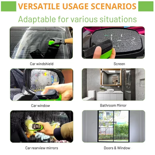 🚗Car Oil Film Cleaner Brush🧹 – Clear Vision Glass Cleaner✨ Removes Grease for Safe Driving!✅