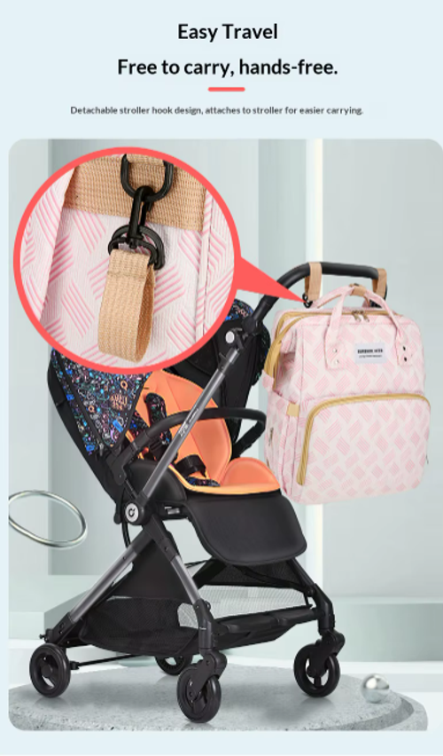 New Style Mommy Large Capacity Storage Backpack – Multifunctional, Solid Color, Portable Diaper Bag