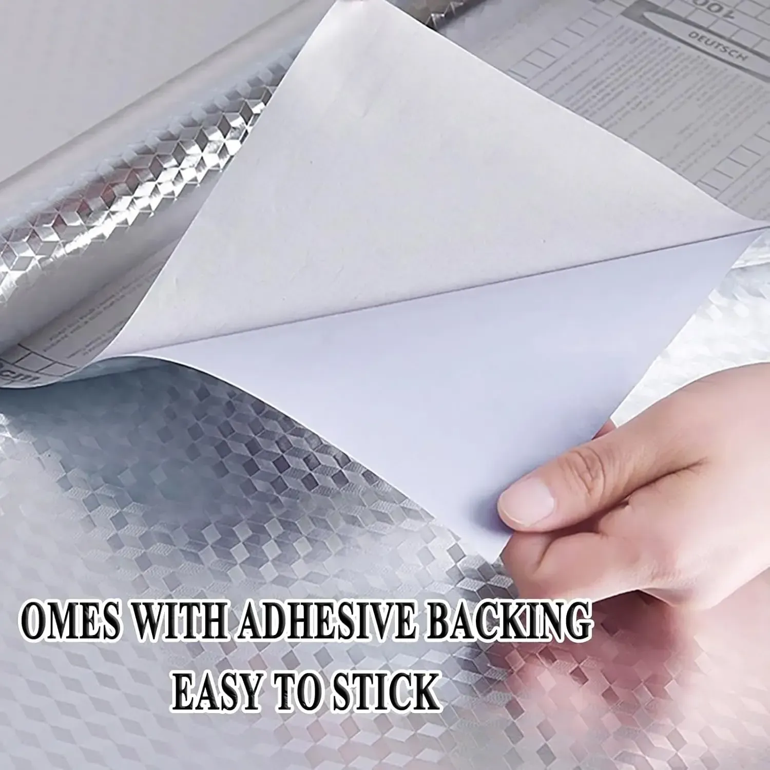 Stainless Steel Kitchen Oil-Proof Adhesive Wallpaper Roll 300cm*80cm