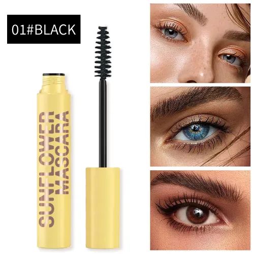 Waterproof sweat resistant long lasting mascara formulated with natural fibers to lengthen curl  volumize available in two shades Black and Brown