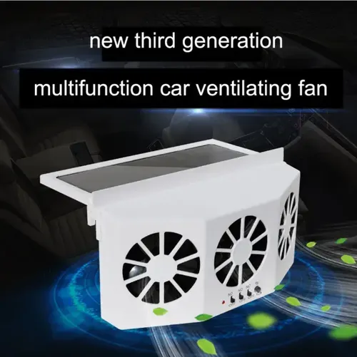 Solar powered car air circulation exhaust fan