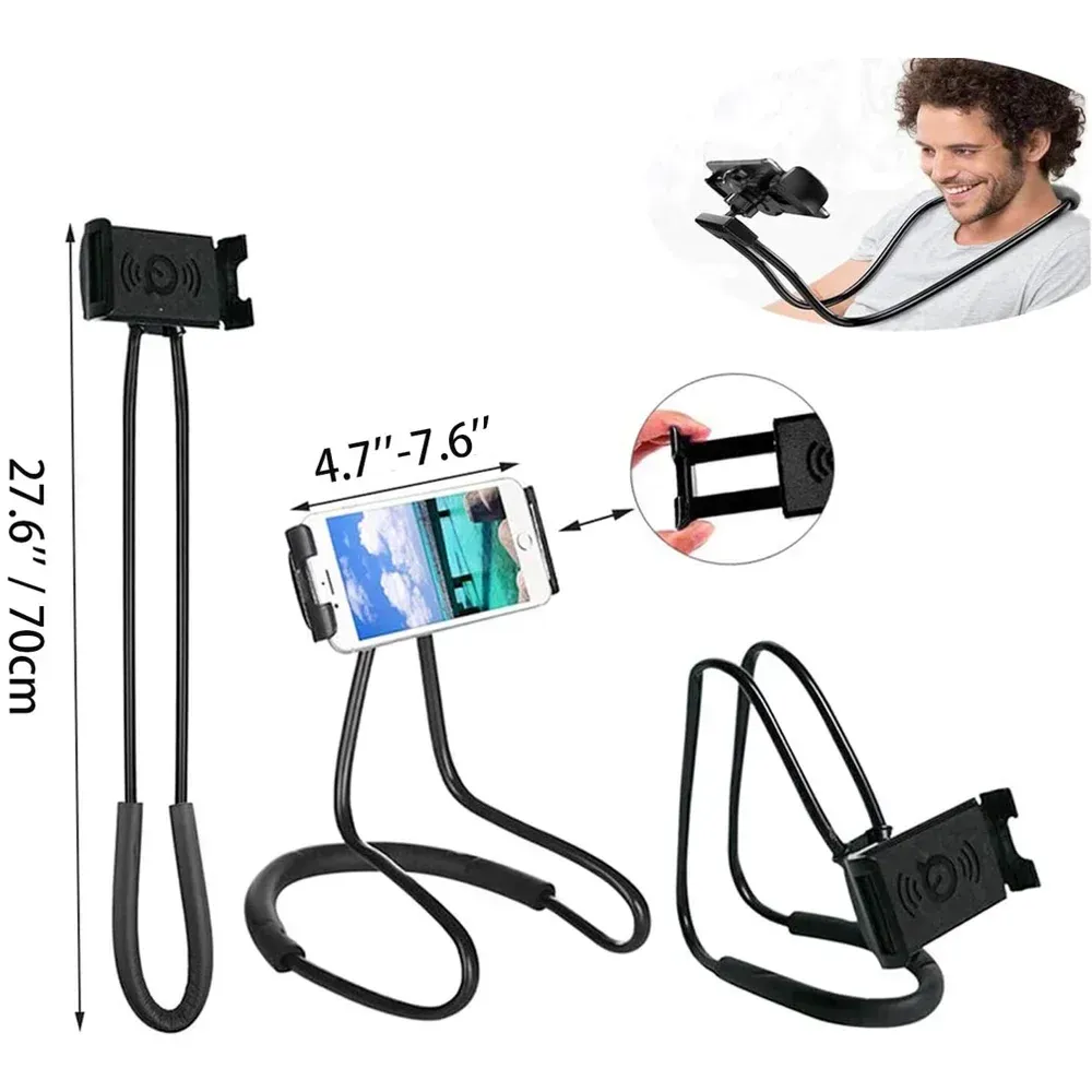 2PCS Lazy Neck Mobile Phone Holder Flexible Neck Lazy Necklace Tablet Holder Stand for Cellphone Tablets for IPhone Huawei Xiaomi