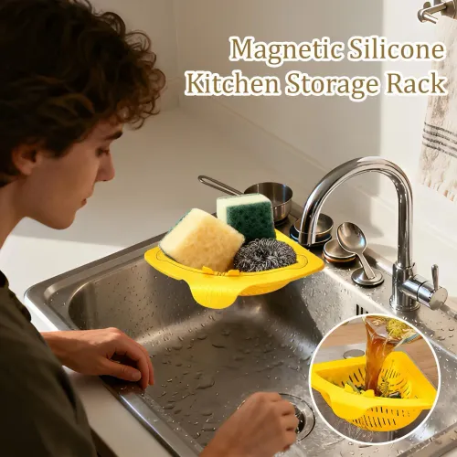 3 pcs new Magnetic Silicone Sink Corner Rack Drain Strainer Basket For Kitchen Storage