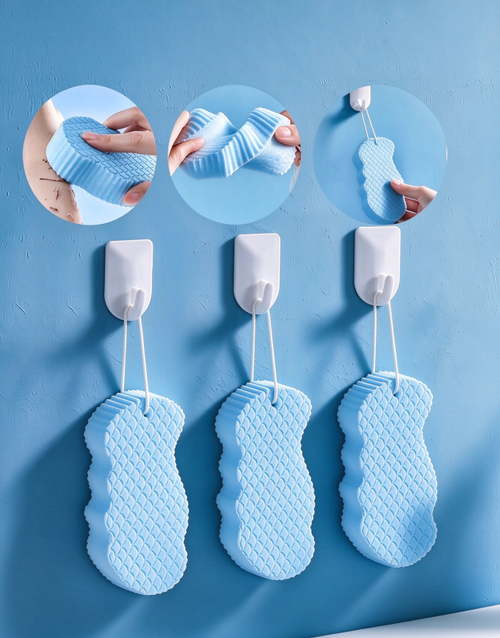 3pcs Soft Sponge Body Scrubber Bath Exfoliating Scrub Sponge Shower Brush Body Skin Remover Exfoliante