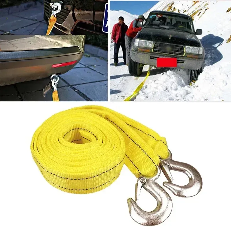 4M Heavy Duty 5Ton Car Tow Cable Towing Pull Rope Strap Hooks Van Road Recovery Car Rescue Tool Accessories for Audi Ford BMW