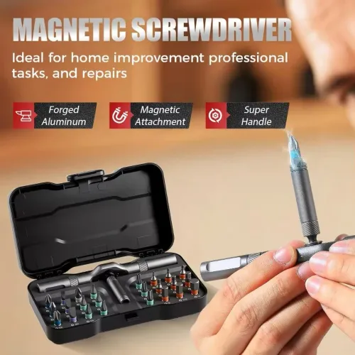 24 in 1 Multifunction Ratchet Screwdriver Set Multi Magnetic Bits Mini Repair Tool Kit Household Tool