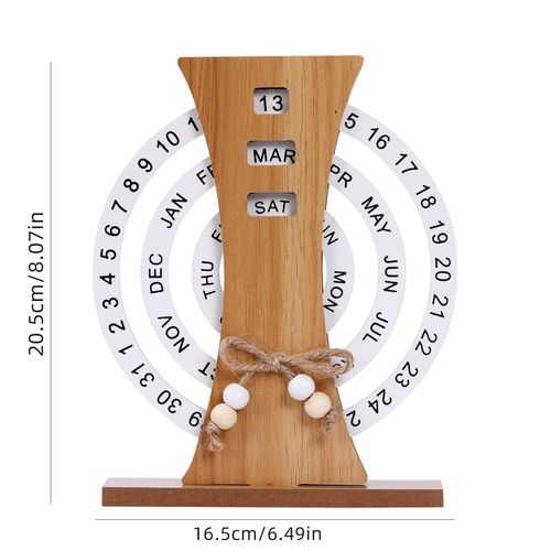 📅 Handmade Wooden Perpetual Calendar – A vintage desktop ornament suitable for homes, studies, and offices.
