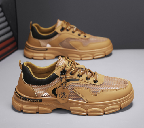 Men's Breathable Low-Top Work-Style Combat Boots for Summer