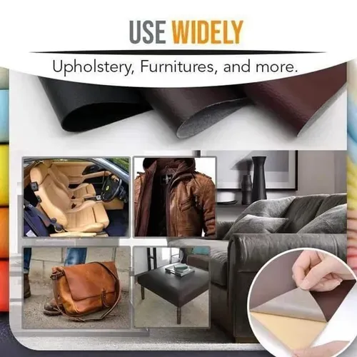 🔥Buy 1 get 1 free🔥2 piece PVC large lychee pattern artificial leather Color：Black Size：50cm*70cm