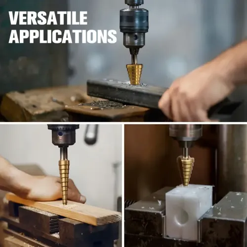 5 Pcs HSS Step Drill Bit Set Metal Step Cone Drill Bit Aluminum Case Metal Drilling Tool for Metal Wood Step Cone Drill Bit ﻿