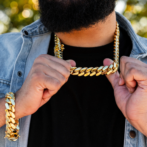 Handmade Cuban Link Necklace and Bracelet