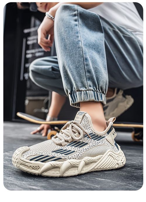 Breathable woven mesh shoes with soft soles and lightweight anti slip properties