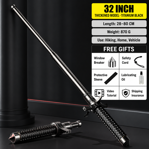 Heavy Duty Retractable Car Emergency Escape Tool Window Breaker Telescopic Support Rod for Vehicle Rescue and Outdoor Use