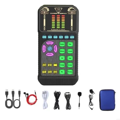 Professional USB Sound Card For Live Streaming Studio Recording With Noise Cancellation And Plugs Play Compatibility