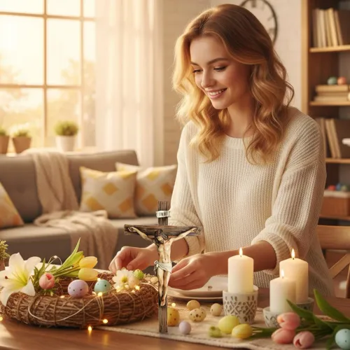 Hand-Painted Jesus Figurine 9.6, Home Church Altar Display, Resin Statue