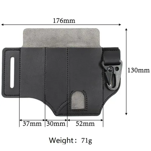 Tactical Multi Tool Belt Leather Bag Portable Tool Storage Bag Holster Key Holder Outdoor Camping Hunting Waist Leather Pocket