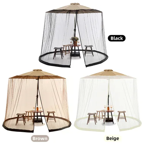 Outdoor Patio Umbrella Screen Mosquito Netting- Umbrella Not Included
