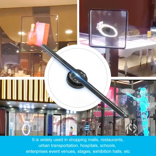 42cm 3D Holographic Projector 224 LED Lamp Beads Upload Holographic 3D Photos Videos Via WIFI and PC Display Advertising Machine