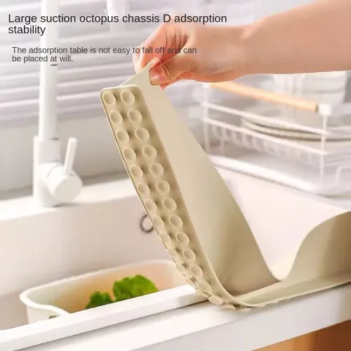 2pcs Silicone Sink Baffle Splash Guard Oil-Proof with Suction Cup Pool Water Baffle Plate Kitchen Supplies Waterproof Screen