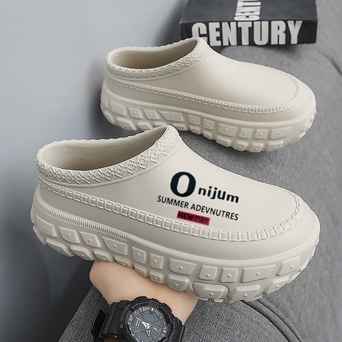 Men's  Shoes for Outdoor Wear, Thick-Soled, Non-Slip, Oil-Resistant, Wear-Resistant Work Chef Safety Shoes, Lazy Casual Shoes, Sandals, and Slippers