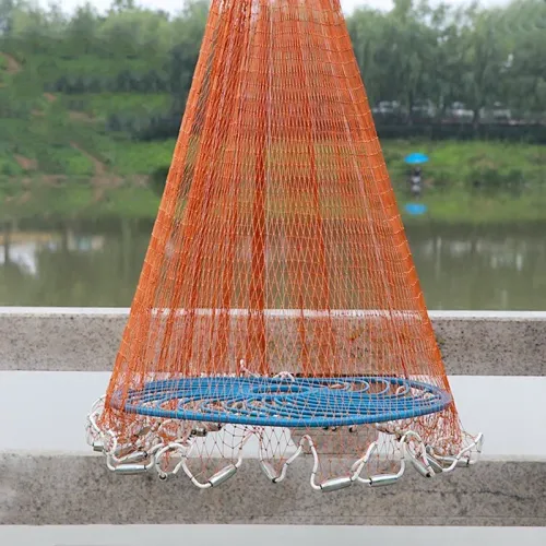 Lawaia Cast Network With Steel Pendant Braided line Hand Throw Fishing Net with Big Plastic Blue Ring Network Tackle for Fishing