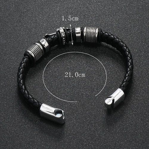 Men's Leather Bracelets And Peace Cross Magnetic Clasp Jewelry Bracelets Man Souvenir Gifts
