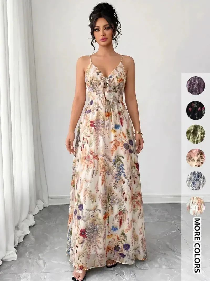 New Western-style printed camisole maxi dress—a breezy, flowy dress perfect for summer vacations.