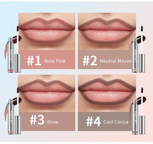 4pcs Waterproof Lip Liner Peel Off Tattoo Lipgloss Waterproof Long Lasting Matte Lip Tint Brown Contour Tear-off Lips Stain Cosmetic