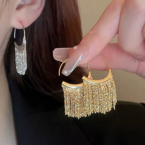 2pcs Fashion Metal Snake Bone Tassel Earrings For Women Simple Gold Silver Color Geometric Earrings Party Jewelry Beautiful Gift
