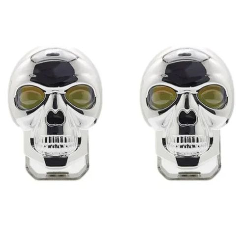 Motorcycle Skull Fog Light LED Skull Shape Waterproof Headlight Motorcycle High Low Beam Auxiliary Light