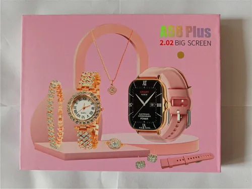 Gift A58 Plus Smart Watch 8 in 1 Necklace Earrings Bracelet Ring Reloj Montre intelligente Luxury Jewelry Smartwatch