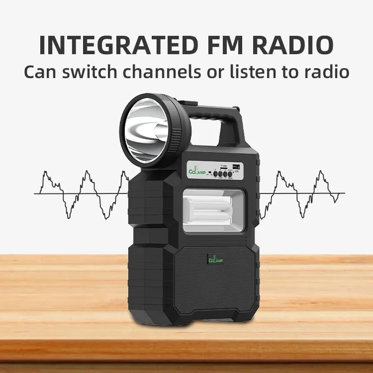 Solar Lamp + Phone Charging + Bluetooth Speaker + FMRadio - All in One Powerful Device