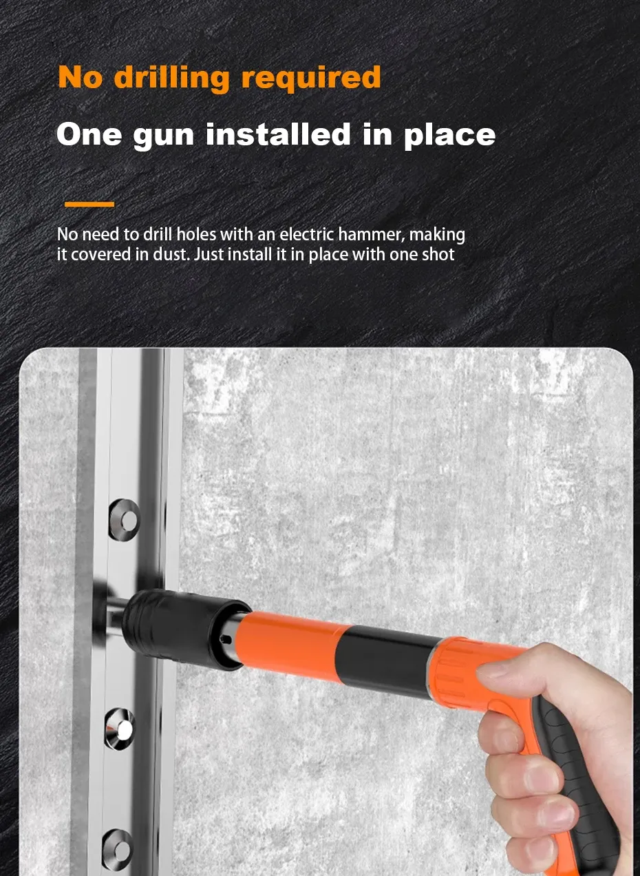 Rivet Gun Tools Steel Nail Gun Silencing Wall Fastener Manual Air Nailer Adjustable Anchor Wire Slotting Device Metalworking