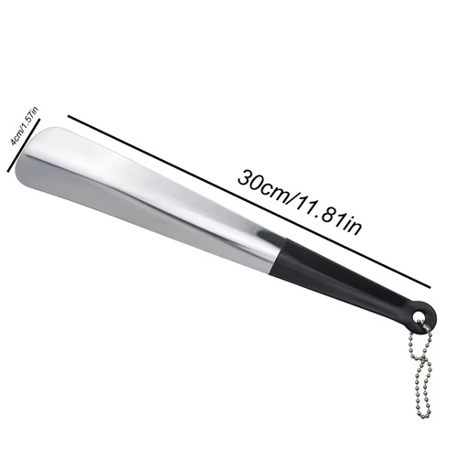 Keep Your Shoes in Perfect Shape: Durable Metal Shoe Horn with Comfort Grip（Pack of 2）