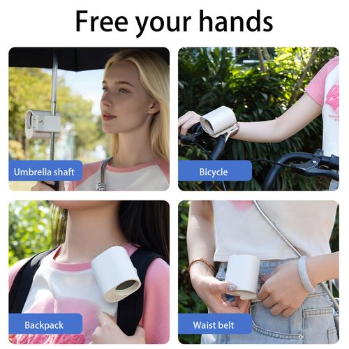 2025 Multifunctional USB Charging Small Plastic Umbrella Desktop Clip Fan Waist Clip Continuously Variable Speed for Home and Car Use