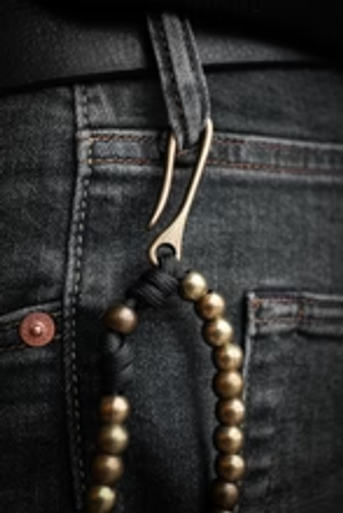Sanctus Open Carry Belt Rosary MKII - Black & Brass