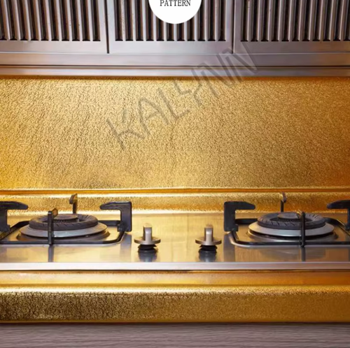 6pcs 40cm*1m Gold Self Adhesive Wallpaper Metal Look Kitchen Oil Waterproof Contact Paper Peel