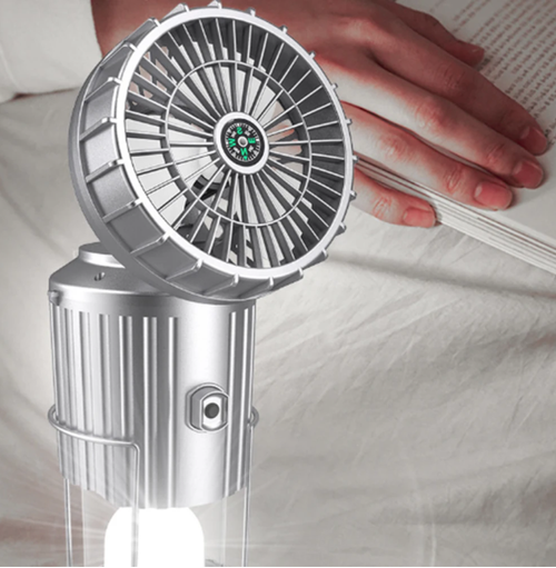 Solar Camping Lantern with Fan USB Rechargeable Emergency Hanging Light for Camping Tent Hurricanes Power Outages Storm