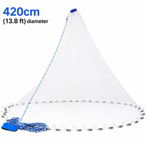 Easy-Throw Cast Net – Heavy-Duty Mesh, Rapid Sinking, Versatile 🌊