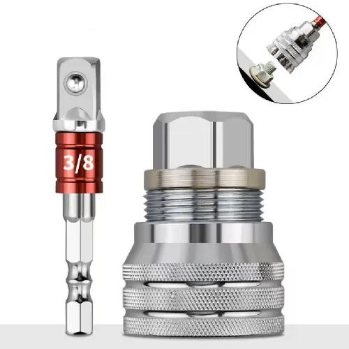 1SET Universal Swivel Socket Joint,3-8 Square Drive Drill Bit Extension Rod, Multi-Angle Flexible Socket Adapter
