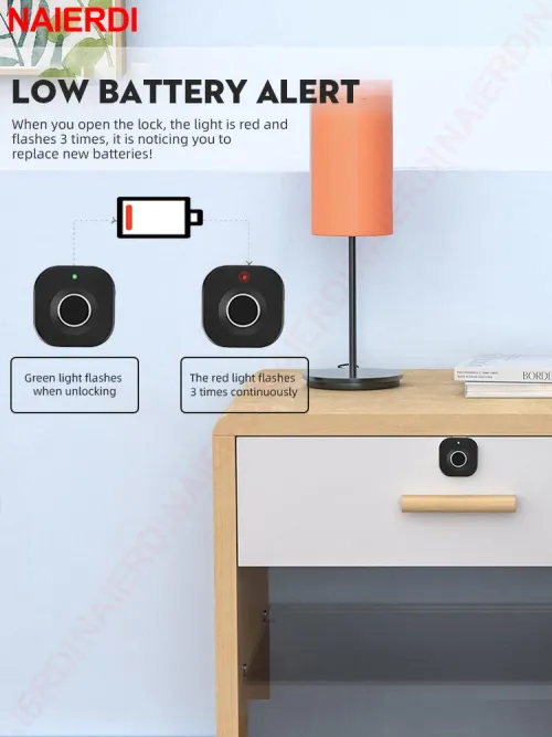 Smart Biometric Cabinet Lock Black Keyless Fingerprint Locks