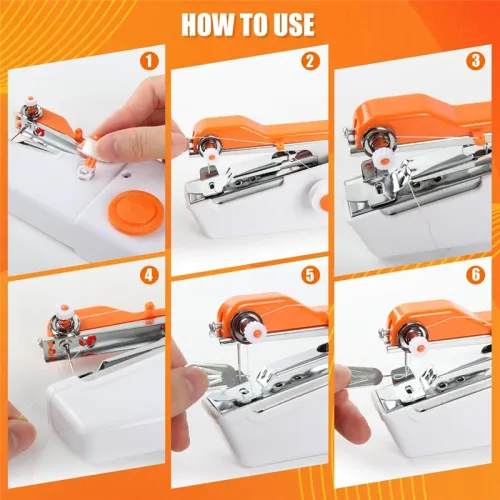 Portable Hand Sewing Machine,Electric Sewing Machine For Home And Travel, Quick Sewing For Fabrics, Clothing