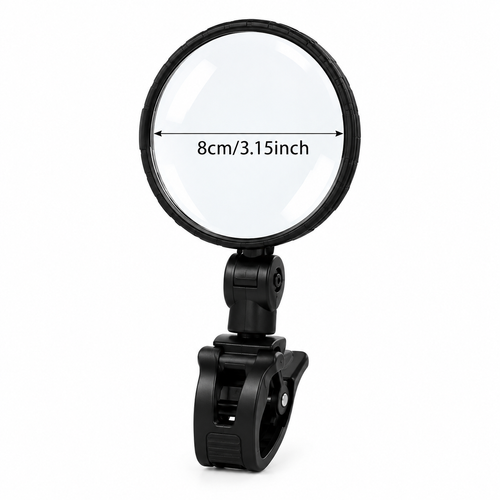 6pcs 8cm Diameter Rearview Mirror for Motorcycles, E-bikes, and Bicycles – Adjustable 360° Rotating Wide-Angle Handlebar Mirror