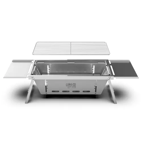 Pretends to be with you and is easy to carry. Folding grill