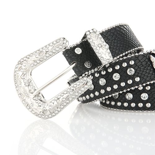 Full Diamond Cross Wide Crystal Belt