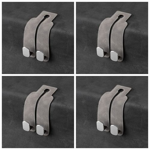 4-pack car hooks suede metal chair back storage double hooks
