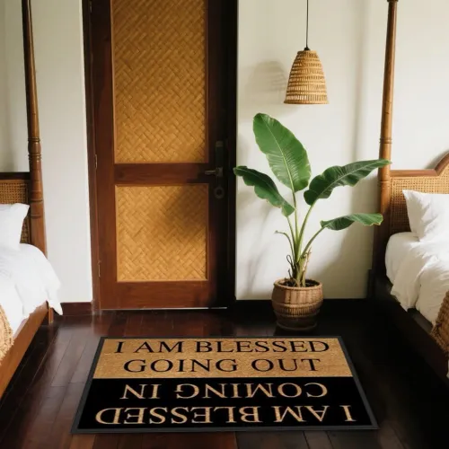 Outdoor Door Mat Outdoor Welcome Mats Anti-Slip Rug With Greeting Message Home Accessories For Garden Entrance Patio Kitchen