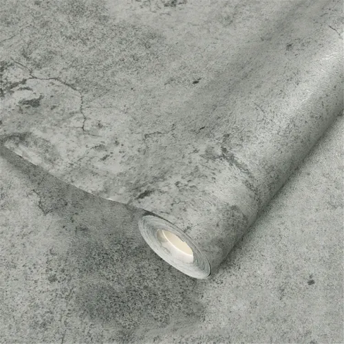 5pcs 60cm*1m Vinyl Wallpaper Waterproof Self-Adhesive Wallpaper Cement Gray Countertop Contact