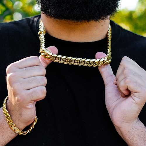 Handmade Cuban Link Necklace and Bracelet