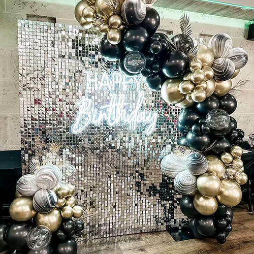 4pcs Silver Sequin Wall Backdrop Panels  Shinny Silver Shimmer Panel